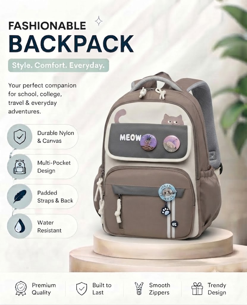 WALSON 30L Korean Laptop Backpack for Men Women Fits 17-Inch Laptop Lightweight Water-Resistant Backpack for School College Office Travel