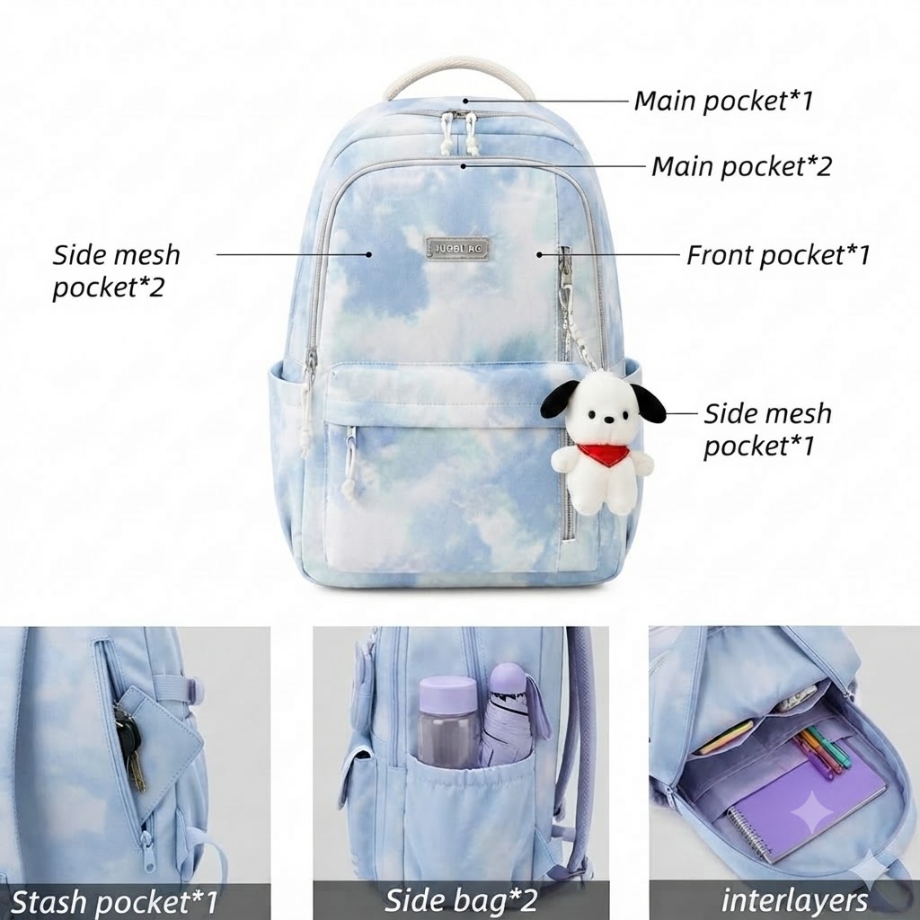 WALSON 30L Laptop Backpack for Men  Women  Fits 17 Inch Laptop  Water-Resistant School College Office  Travel Bag