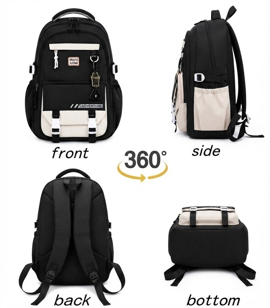 WALSON 30L Korean Laptop Backpack for Men Women Fits 17-Inch Laptop Lightweight Water-Resistant Backpack for School College Office Travel