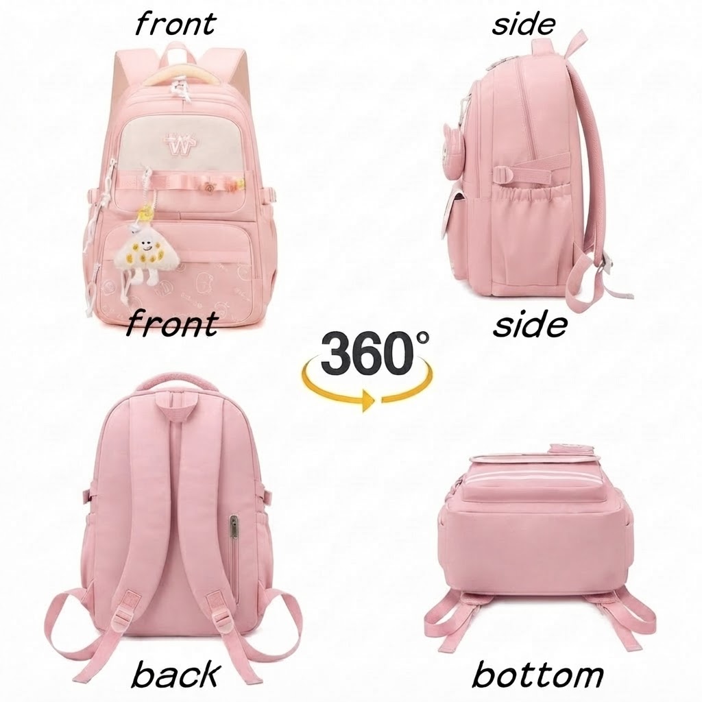 WALSON 30L Korean Laptop Backpack for Men  Women  Fits 17-Inch Laptop  Lightweight Water-Resistant Backpack for School College Office  Travel