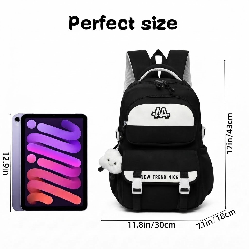 WALSON 30L Korean Laptop Backpack for Men Women Fits 17-Inch Laptop Lightweight Water-Resistant Backpack for School College Office Travel