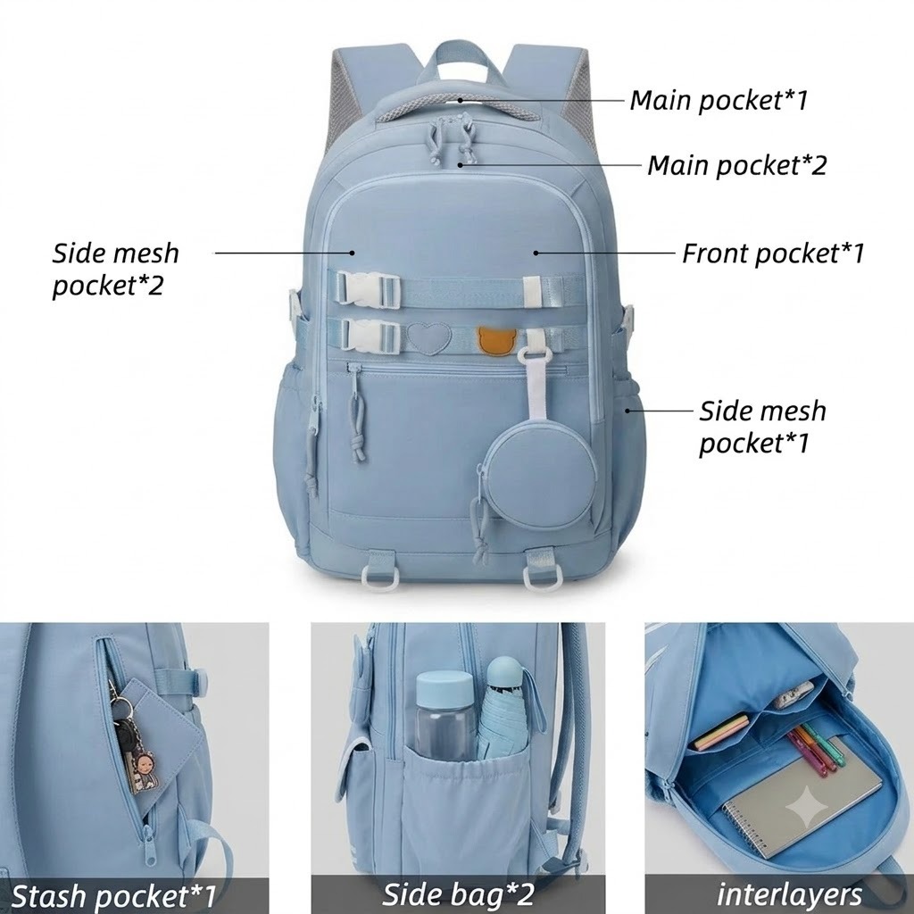 WALSON 30L Laptop Backpack for Men  Women  Fits 17 Inch Laptop  Water-Resistant School College Office  Travel Bag