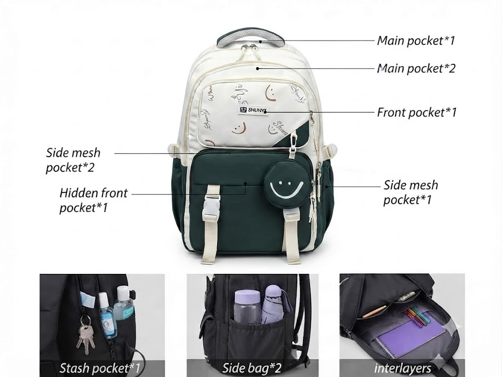 WALSON 30L Laptop Bag for Men  Women  Stylish Water-Resistant Backpack for School College Office  Travel  Fits 17-Inch Laptop