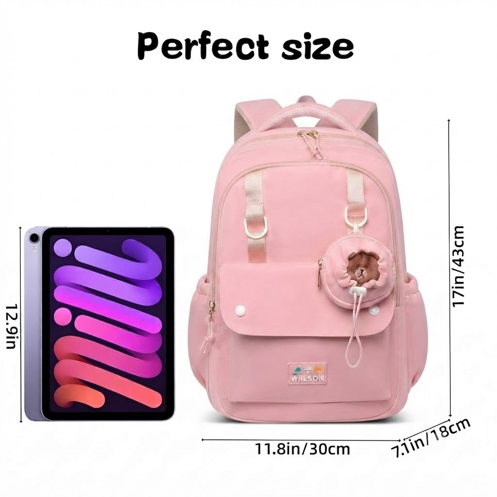 WALSON 30L Korean Laptop Backpack for Men Women Fits 17-Inch Laptop Lightweight Water-Resistant Backpack for School College Office Travel