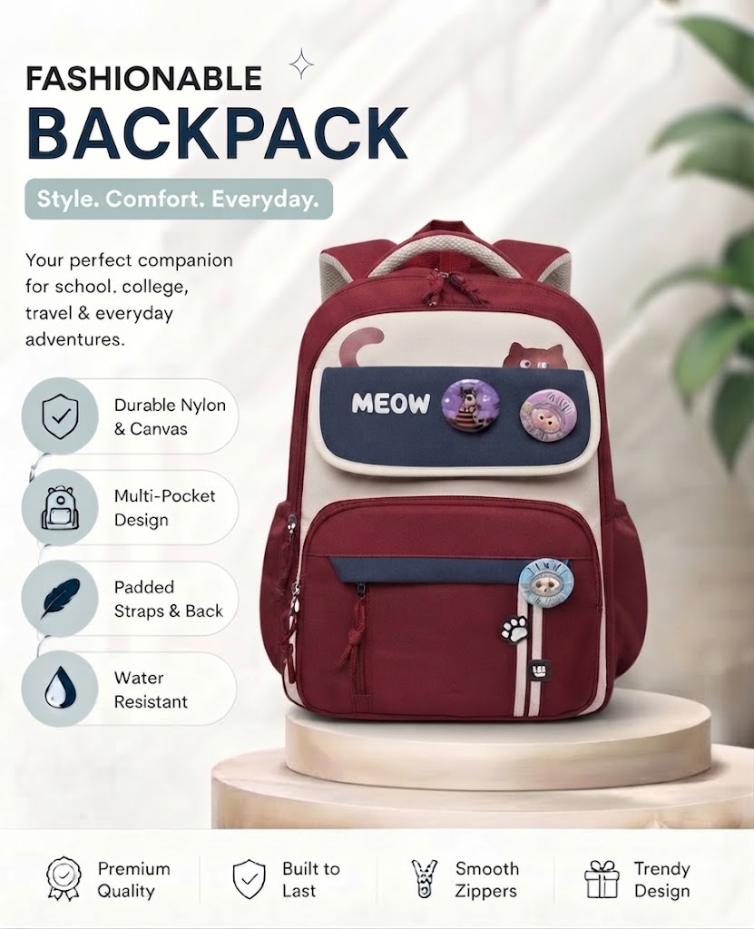 WALSON 30L Korean Laptop Backpack for Men Women Fits 17-Inch Laptop Lightweight Water-Resistant Backpack for School College Office Travel