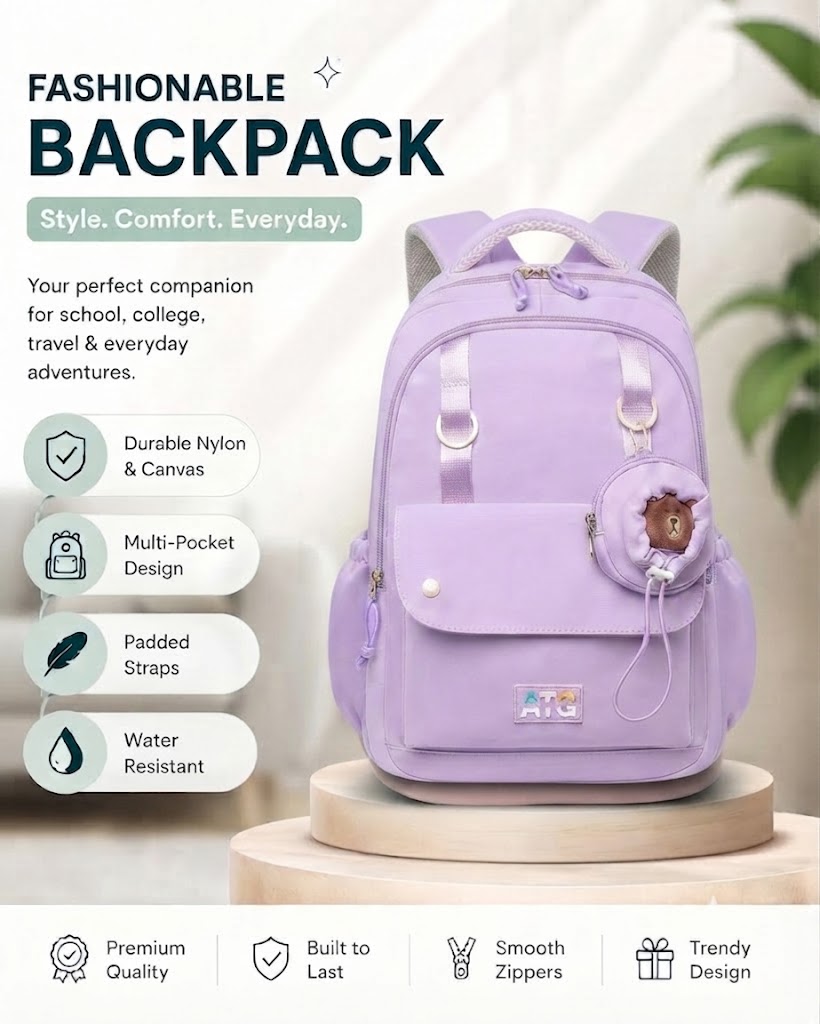 WALSON 30L Korean Laptop Backpack for Men Women Fits 17-Inch Laptop Lightweight Water-Resistant Backpack for School College Office Travel