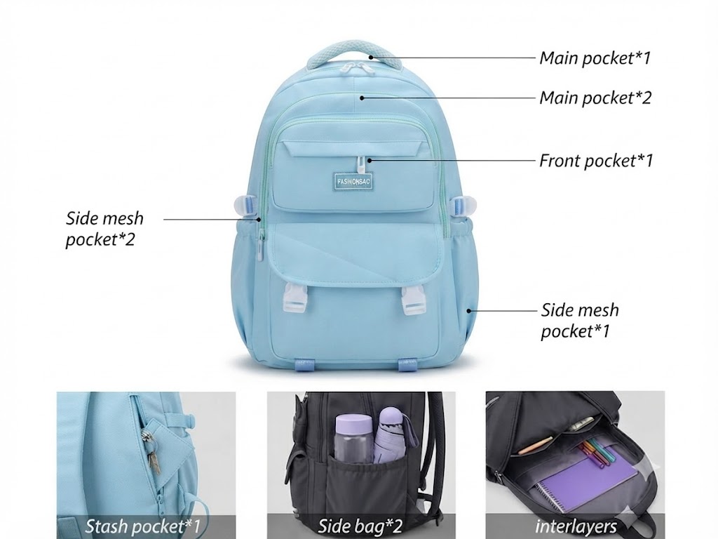 WALSON 30L Laptop Backpack for Men  Women  Fits 17 Inch Laptop  Water-Resistant School College Office  Travel Bag
