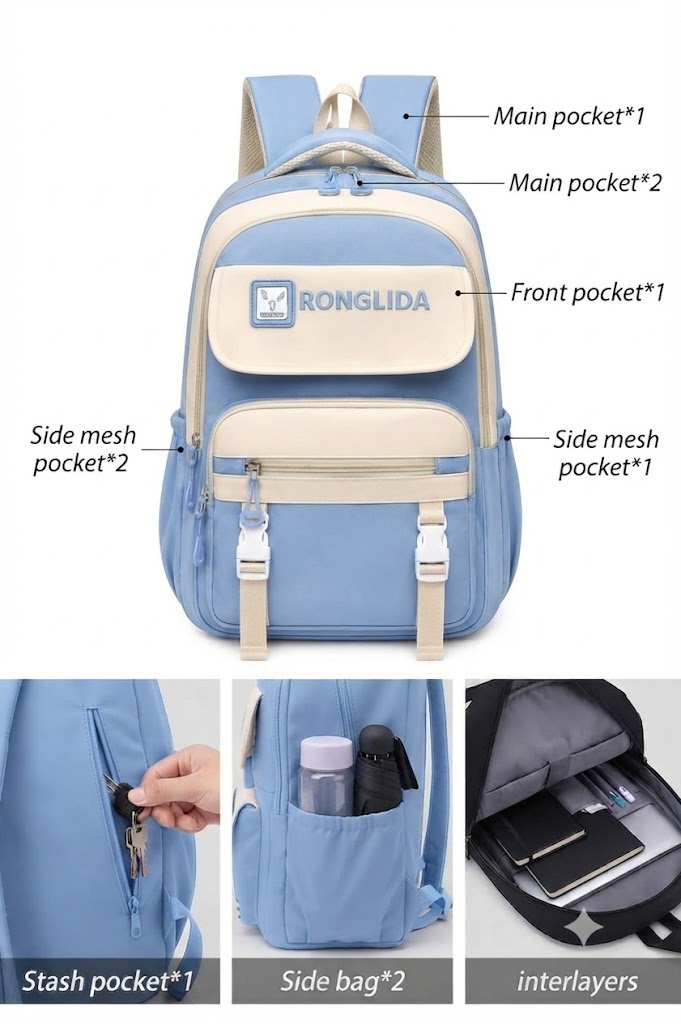 WALSON 30L Laptop Backpack for Men  Women  Fits 17 Inch Laptop  Water-Resistant School College Office  Travel Bag