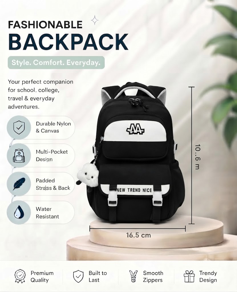 WALSON 30L Korean Laptop Backpack for Men Women Fits 17-Inch Laptop Lightweight Water-Resistant Backpack for School College Office Travel