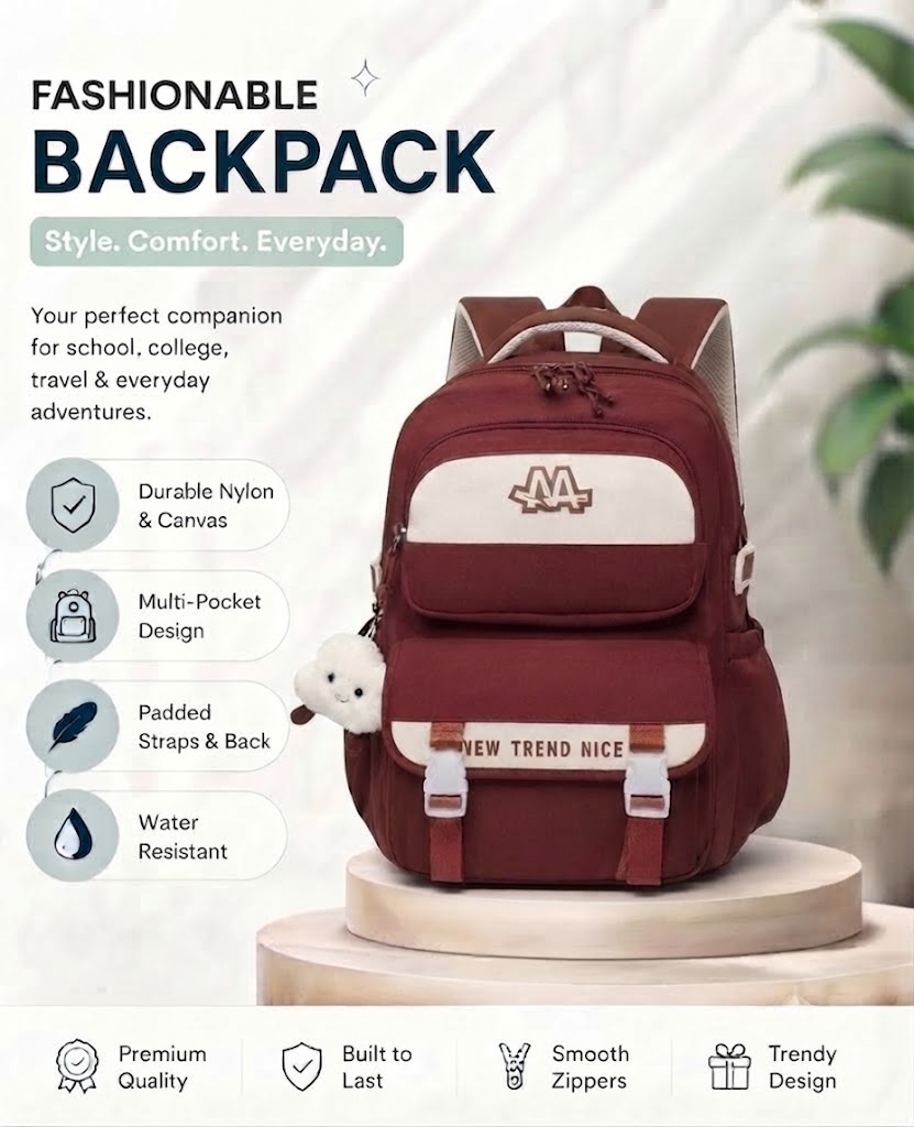 WALSON 30L Korean Laptop Backpack for Men Women Fits 17-Inch Laptop Lightweight Water-Resistant Backpack for School College Office Travel
