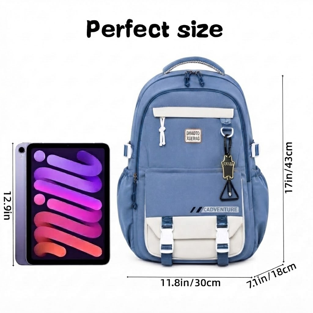 WALSON 30L Korean Laptop Backpack for Men Women Fits 17-Inch Laptop Lightweight Water-Resistant Backpack for School College Office Travel