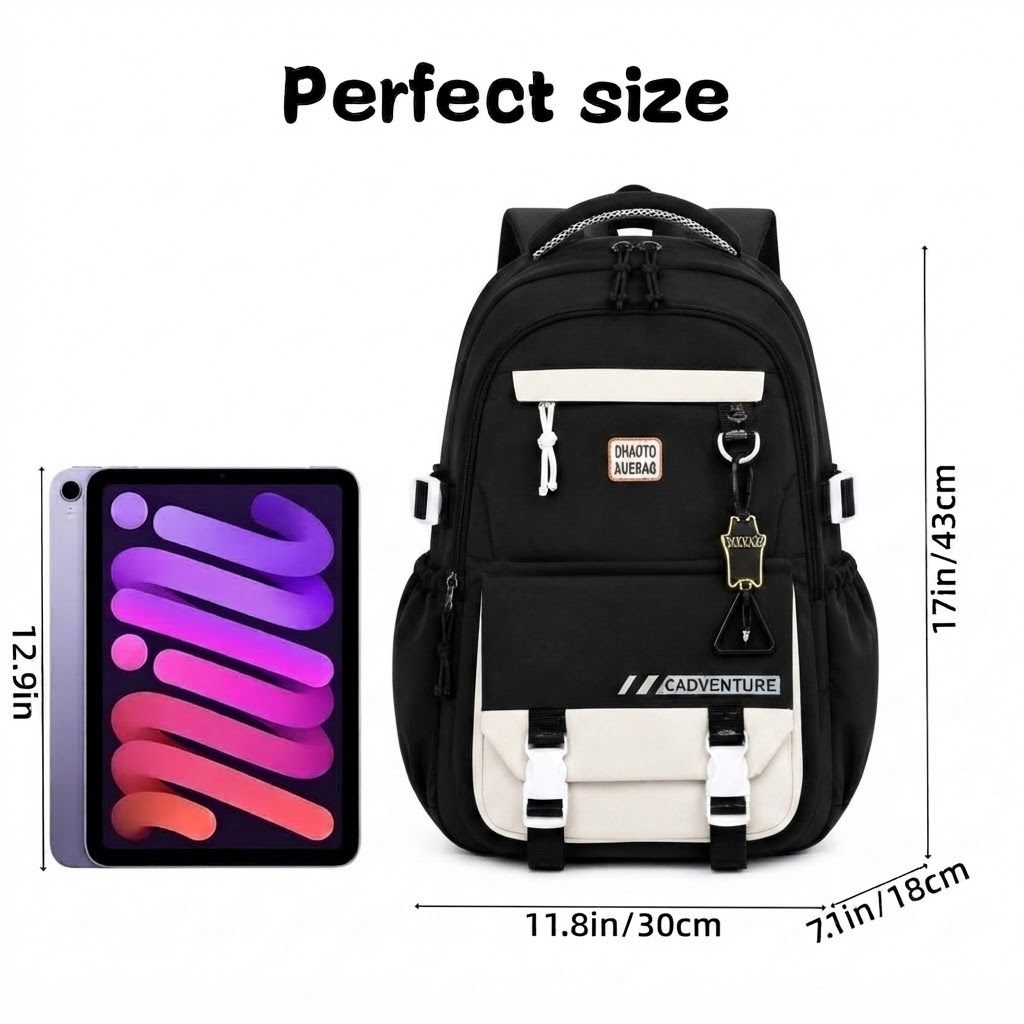 WALSON 30L Korean Laptop Backpack for Men Women Fits 17-Inch Laptop Lightweight Water-Resistant Backpack for School College Office Travel
