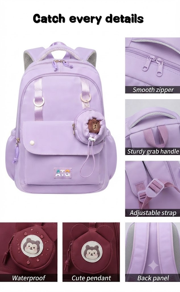 WALSON 30L Korean Laptop Backpack for Men Women Fits 17-Inch Laptop Lightweight Water-Resistant Backpack for School College Office Travel