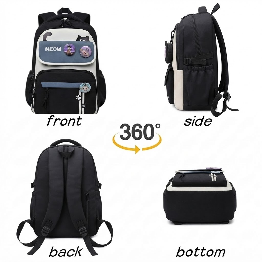 WALSON 30L Korean Laptop Backpack for Men Women Fits 17-Inch Laptop Lightweight Water-Resistant Backpack for School College Office Travel