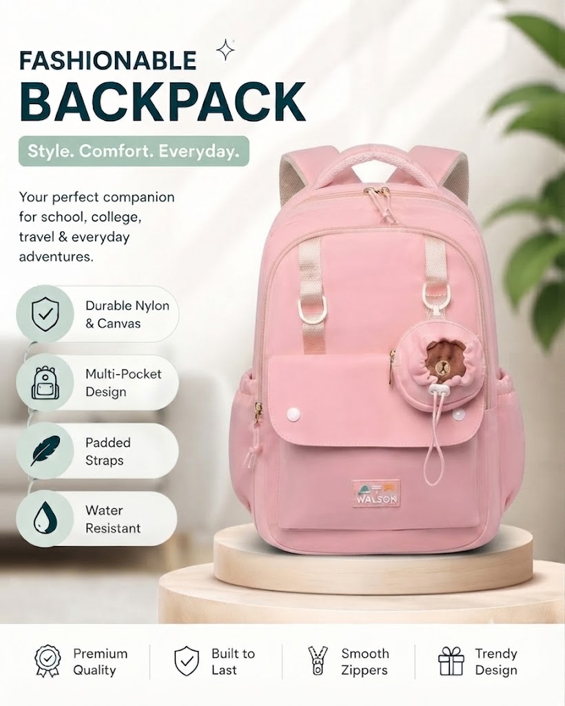 WALSON 30L Korean Laptop Backpack for Men Women Fits 17-Inch Laptop Lightweight Water-Resistant Backpack for School College Office Travel