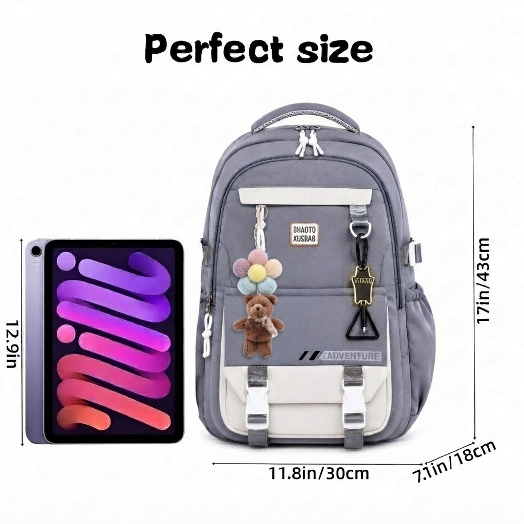 WALSON 30L Korean Laptop Backpack for Men Women Fits 17-Inch Laptop Lightweight Water-Resistant Backpack for School College Office Travel