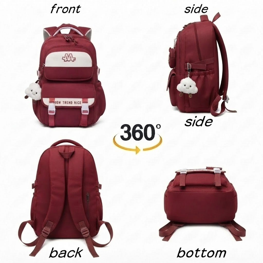 WALSON 30L Korean Laptop Backpack for Men Women Fits 17-Inch Laptop Lightweight Water-Resistant Backpack for School College Office Travel