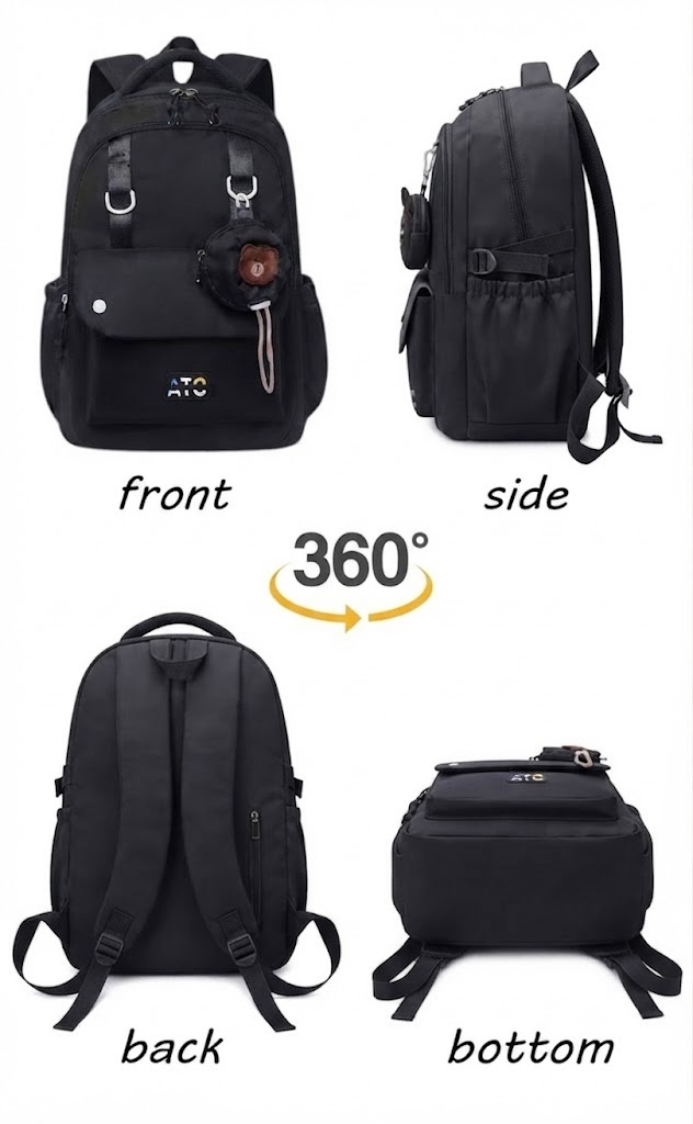 WALSON 30L Korean Laptop Backpack for Men Women Fits 17-Inch Laptop Lightweight Water-Resistant Backpack for School College Office Travel