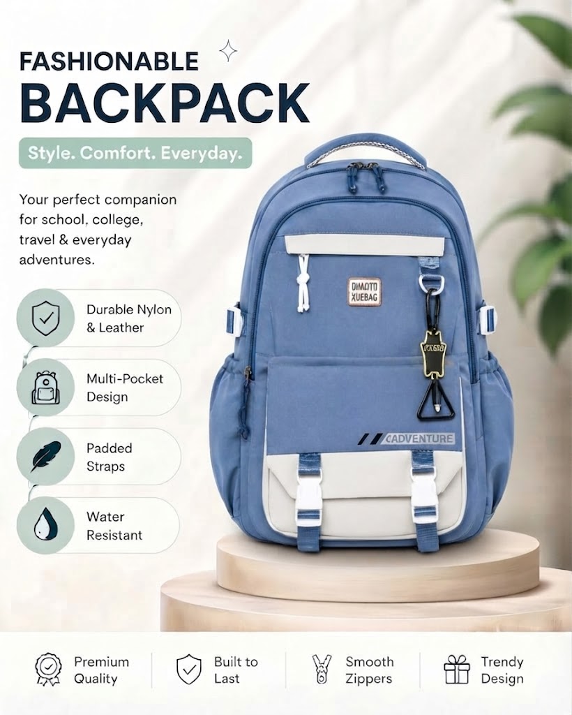 WALSON 30L Korean Laptop Backpack for Men Women Fits 17-Inch Laptop Lightweight Water-Resistant Backpack for School College Office Travel