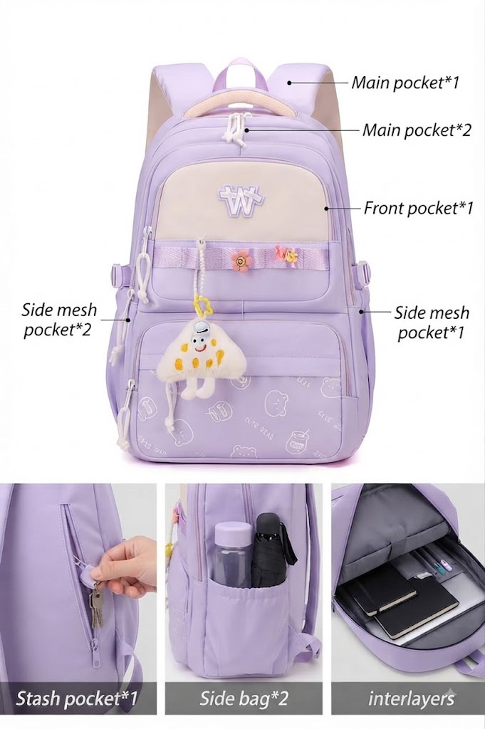 WALSON 30L Korean Laptop Backpack for Men  Women  Fits 17-Inch Laptop  Lightweight Water-Resistant Backpack for School College Office  Travel