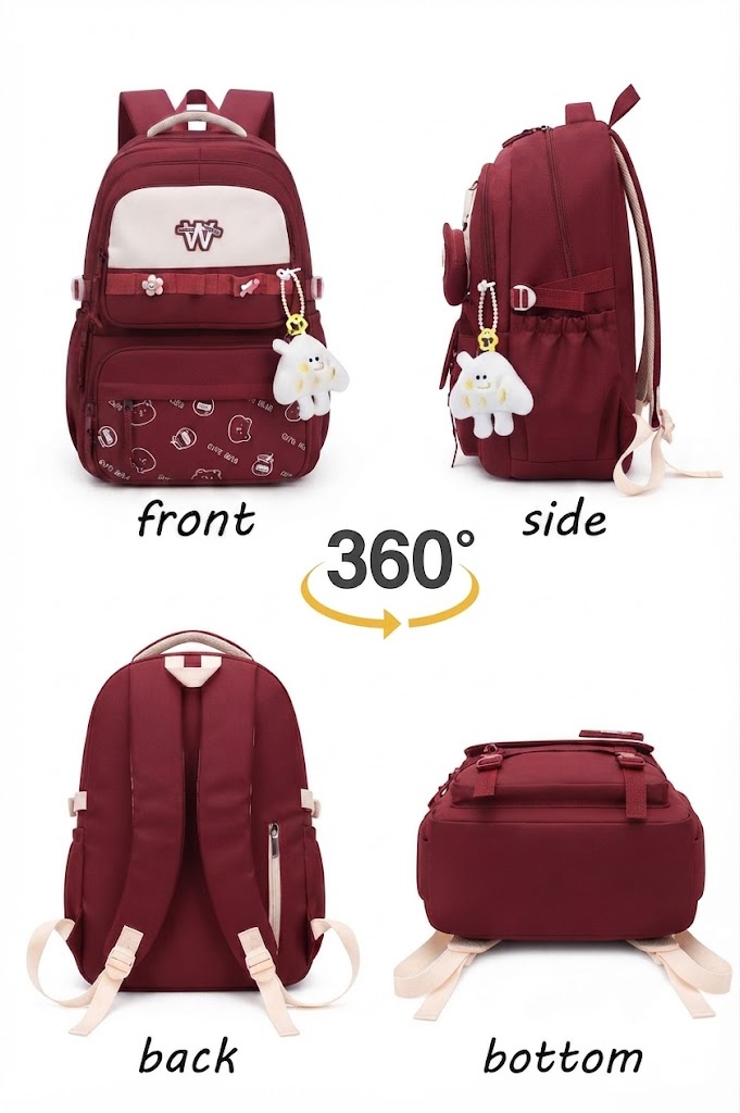 WALSON 30L Korean Laptop Backpack for Men Women Fits 17-Inch Laptop Lightweight Water-Resistant Backpack for School College Office Travel