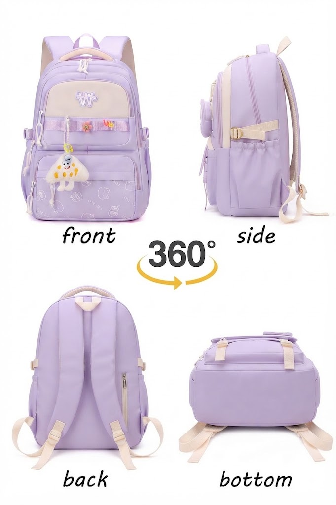 WALSON 30L Korean Laptop Backpack for Men Women Fits 17-Inch Laptop Lightweight Water-Resistant Backpack for School College Office Travel