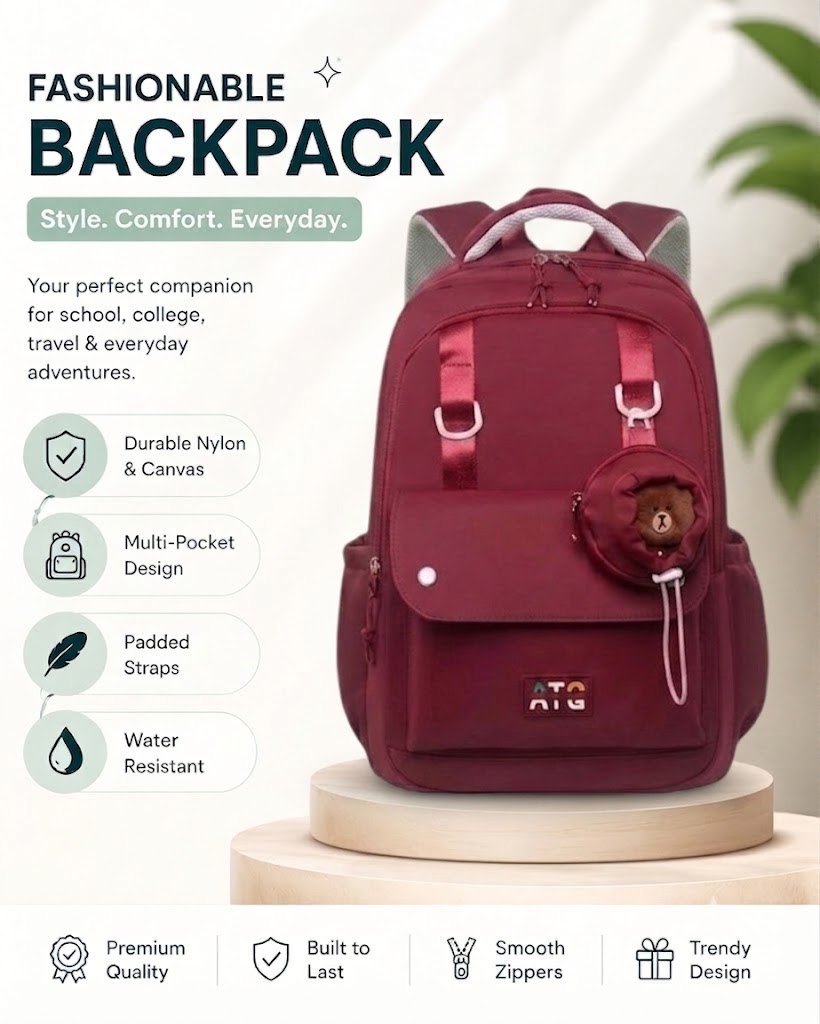 WALSON 30L Korean Laptop Backpack for Men Women Fits 17-Inch Laptop Lightweight Water-Resistant Backpack for School College Office Travel