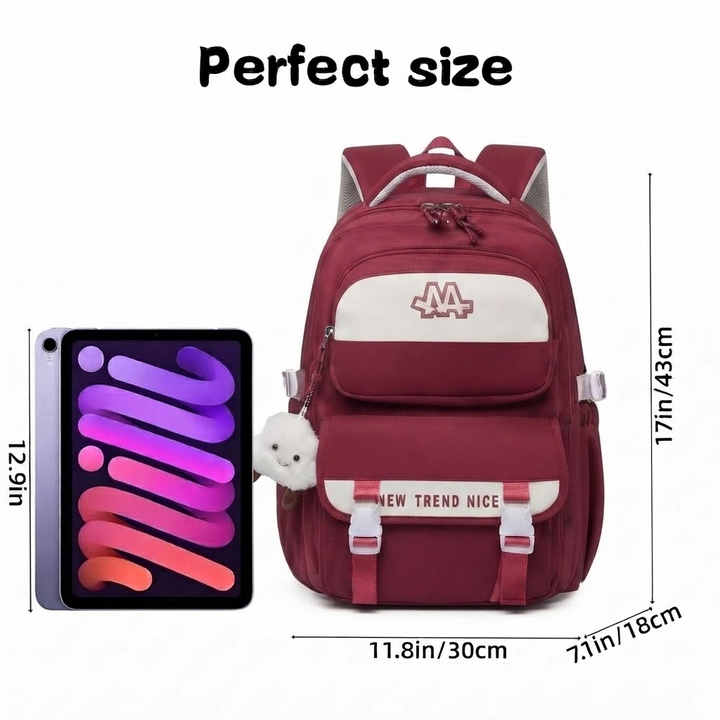 WALSON 30L Korean Laptop Backpack for Men Women Fits 17-Inch Laptop Lightweight Water-Resistant Backpack for School College Office Travel