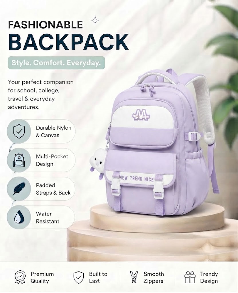 WALSON 30L Korean Laptop Backpack for Men Women Fits 17-Inch Laptop Lightweight Water-Resistant Backpack for School College Office Travel