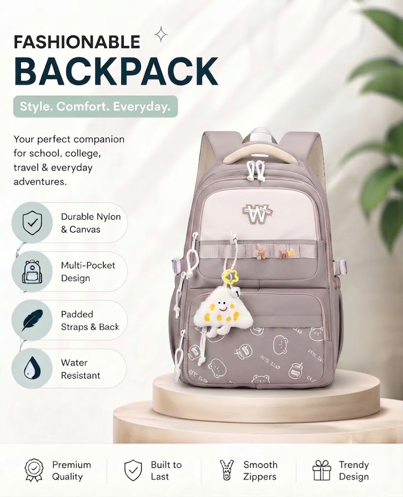 WALSON 30L Korean Laptop Backpack for Men Women Fits 17-Inch Laptop Lightweight Water-Resistant Backpack for School College Office Travel