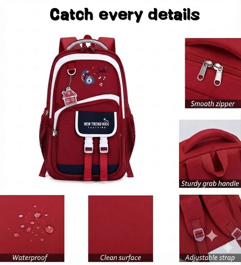 WALSON 30L Korean Laptop Backpack for Men Women Fits 17-Inch Laptop Lightweight Water-Resistant Backpack for School College Office Travel