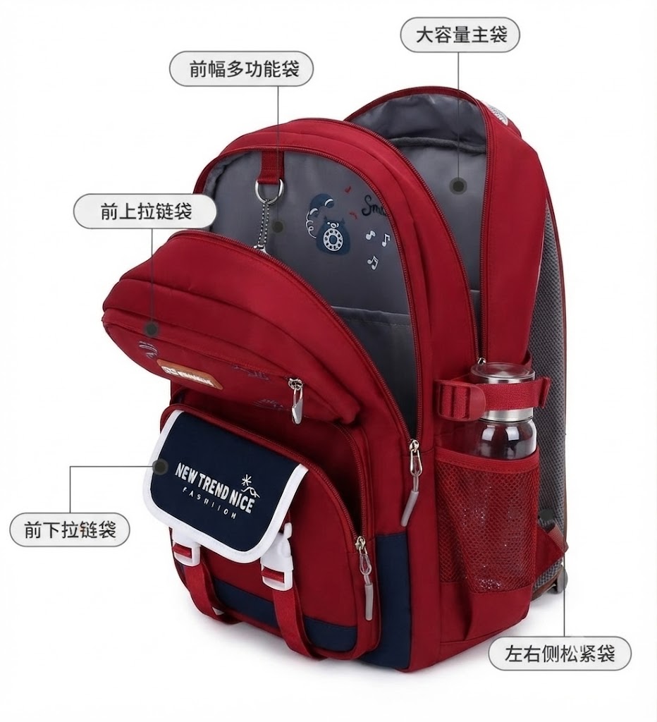 WALSON 30L Korean Laptop Backpack for Men Women Fits 17-Inch Laptop Lightweight Water-Resistant Backpack for School College Office Travel