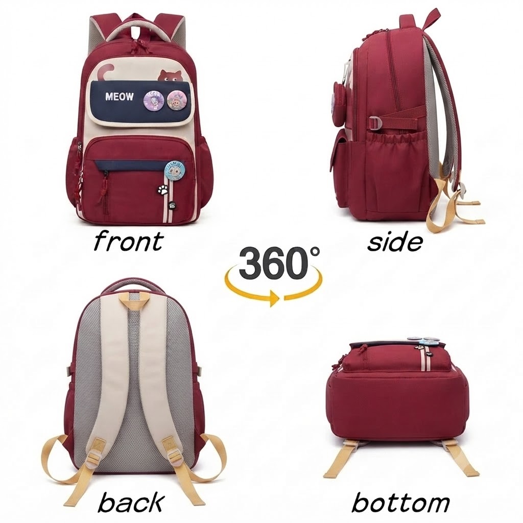 WALSON 30L Korean Laptop Backpack for Men  Women  Fits 17-Inch Laptop  Lightweight Water-Resistant Backpack for School College Office  Travel