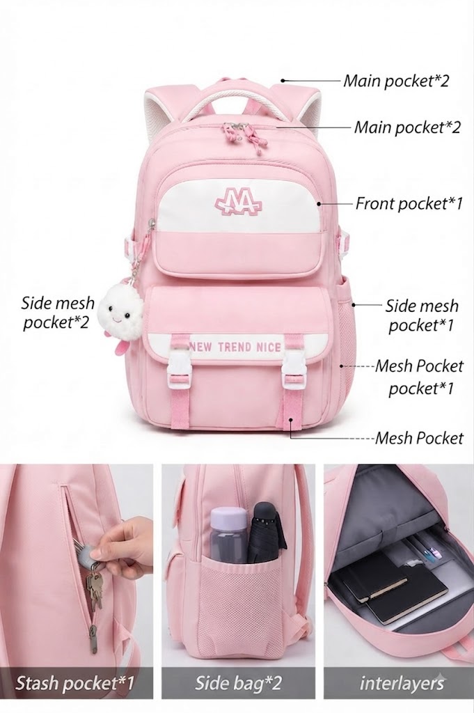 WALSON 30L Korean Laptop Backpack for Men  Women  Fits 17-Inch Laptop  Lightweight Water-Resistant Backpack for School College Office  Travel