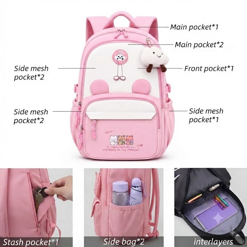 WALSON 30L Korean Laptop Backpack for Men  Women  Fits 17-Inch Laptop  Lightweight Water-Resistant Backpack for School College Office  Travel