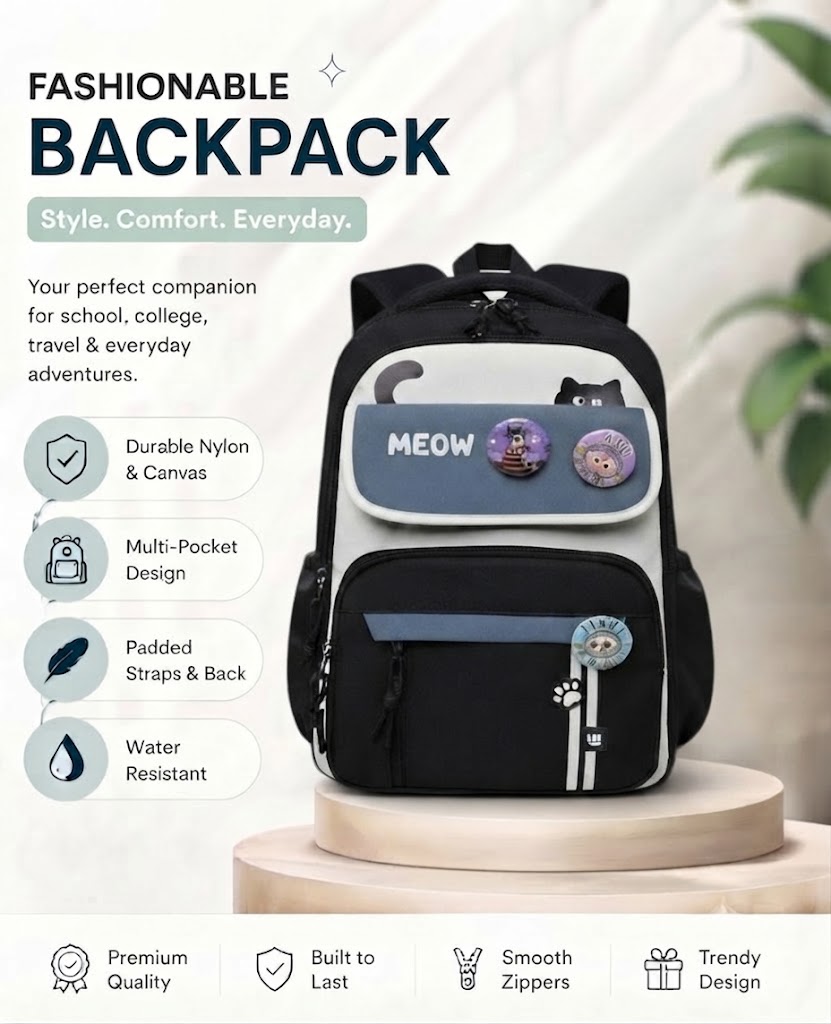 WALSON 30L Korean Laptop Backpack for Men  Women  Fits 17-Inch Laptop  Lightweight Water-Resistant Backpack for School College Office  Travel