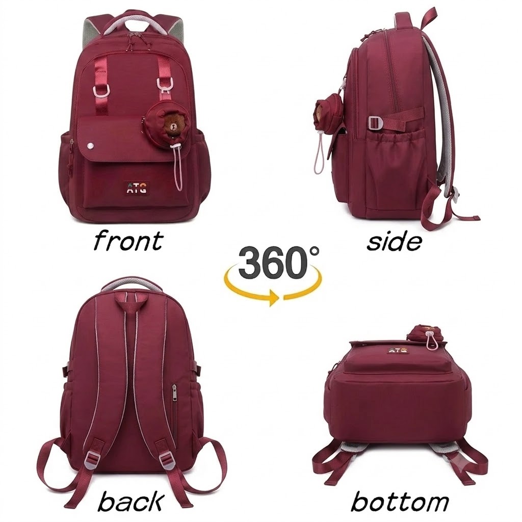 WALSON 30L Korean Laptop Backpack for Men Women Fits 17-Inch Laptop Lightweight Water-Resistant Backpack for School College Office Travel