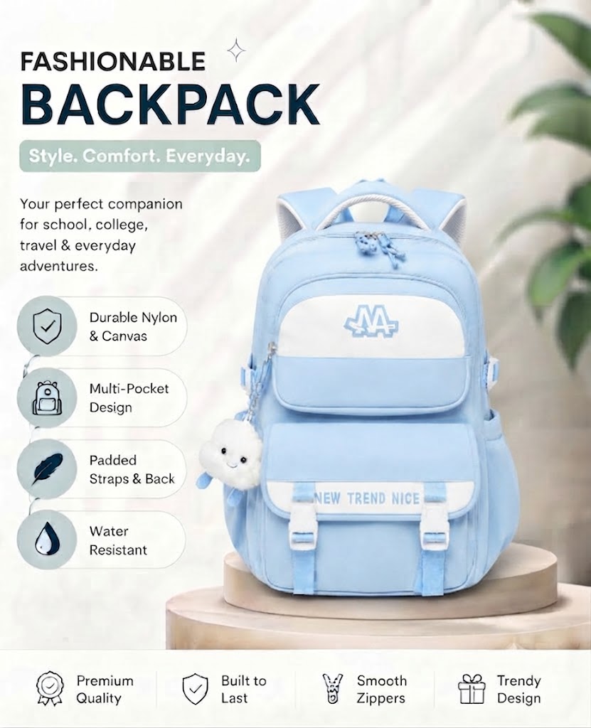 WALSON 30L Korean Laptop Backpack for Men Women Fits 17-Inch Laptop Lightweight Water-Resistant Backpack for School College Office Travel