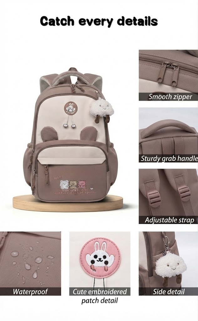 WALSON 30L Korean Laptop Backpack for Men Women Fits 17-Inch Laptop Lightweight Water-Resistant Backpack for School College Office Travel