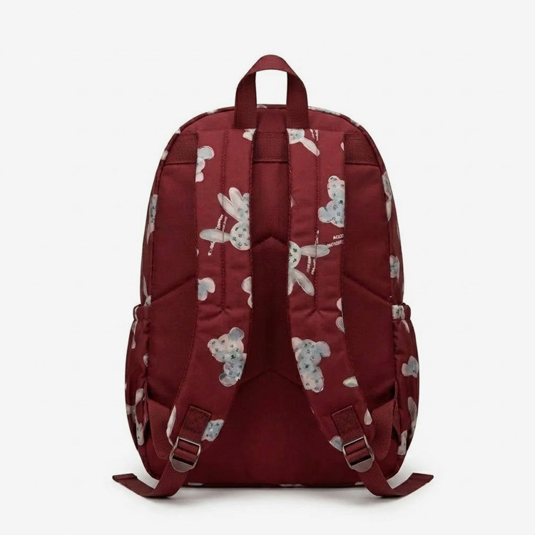 Cute Bunny Print Backpack for Girls with Pencil Pouch