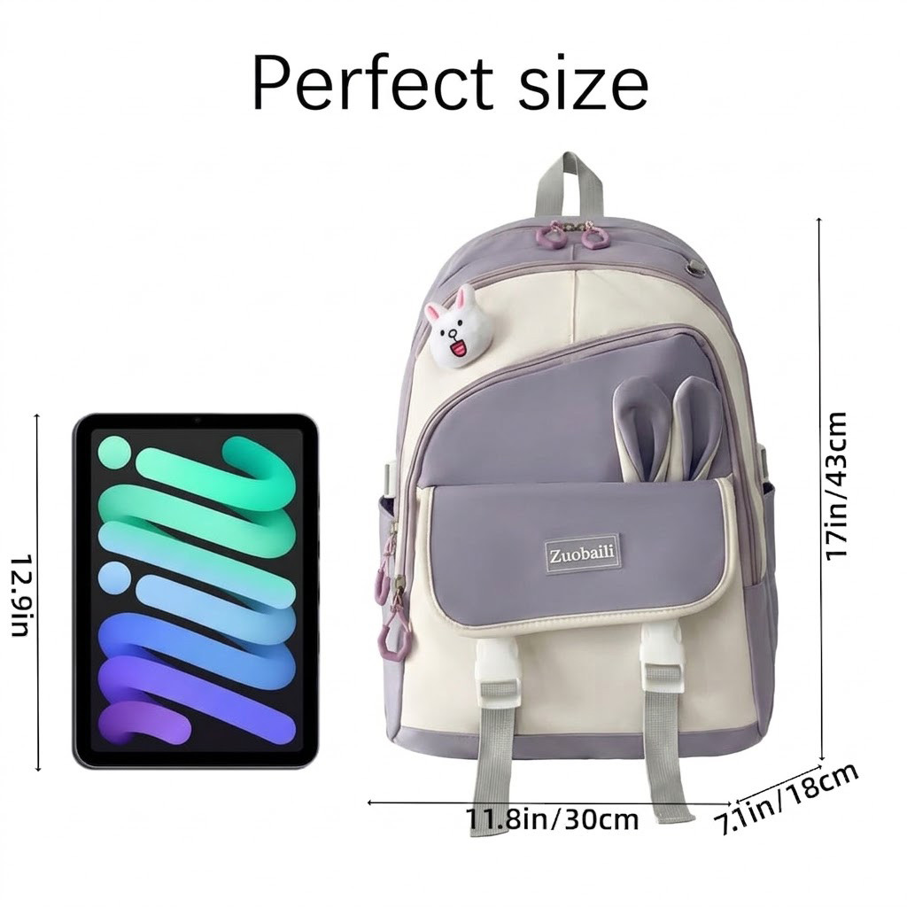 Cute Rabbit Ear Backpack for Girls