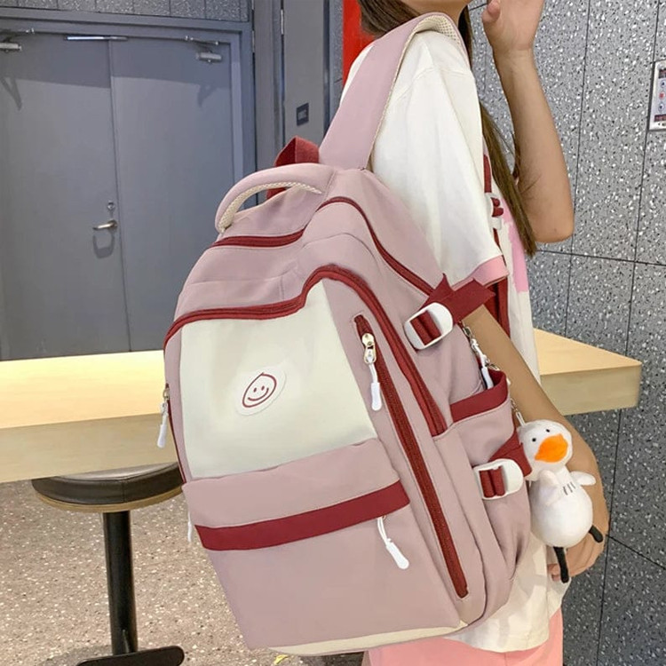 Cute Pink College School Backpack for Girls
