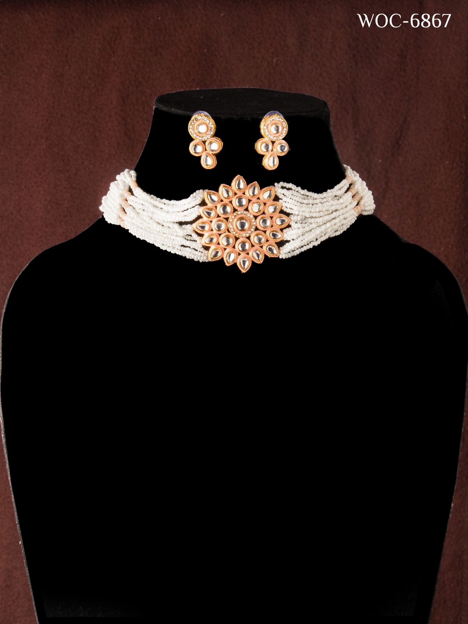 Kundan cheed heavy choker necklace set