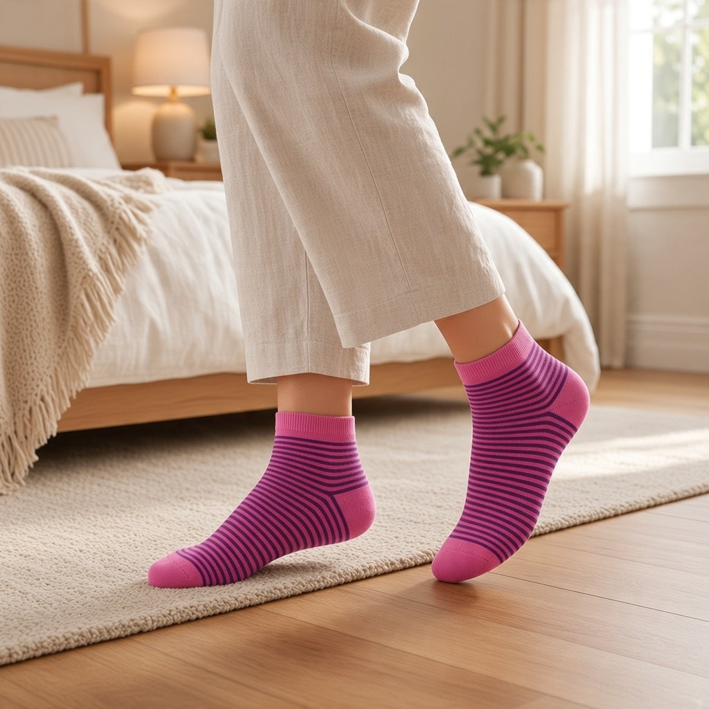 Merino Wool Blend Ankle Socks- Dark Pink
