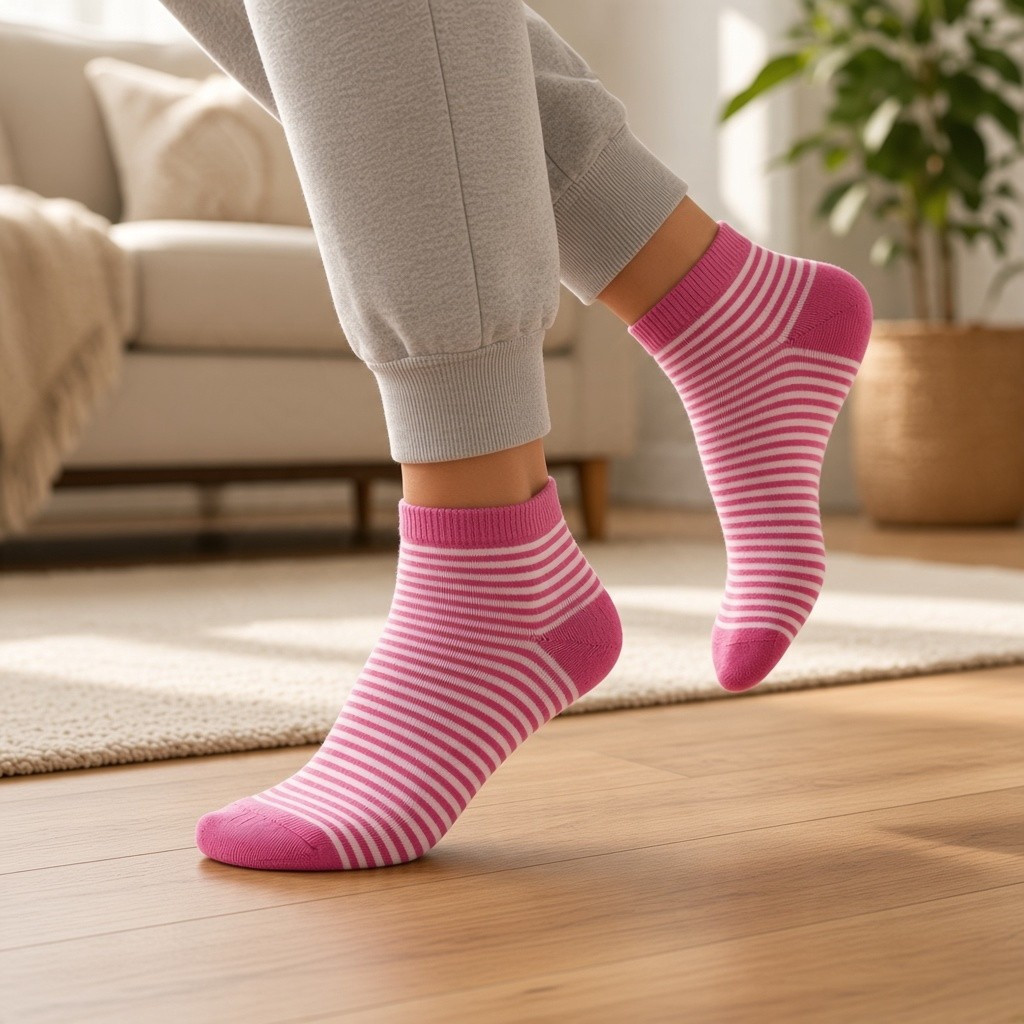 Merino Wool Blend Ankle Socks- Pink