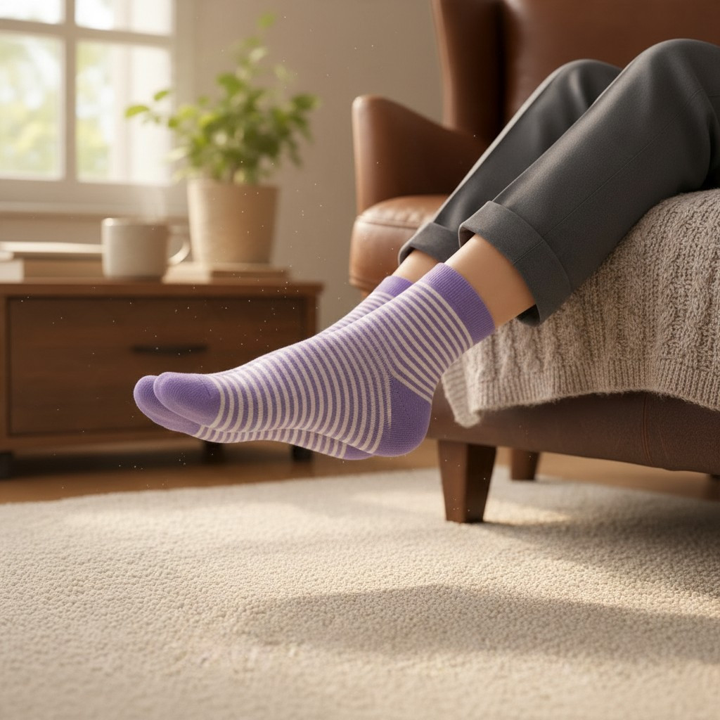 Merino Wool Blend Ankle Socks- Lavender
