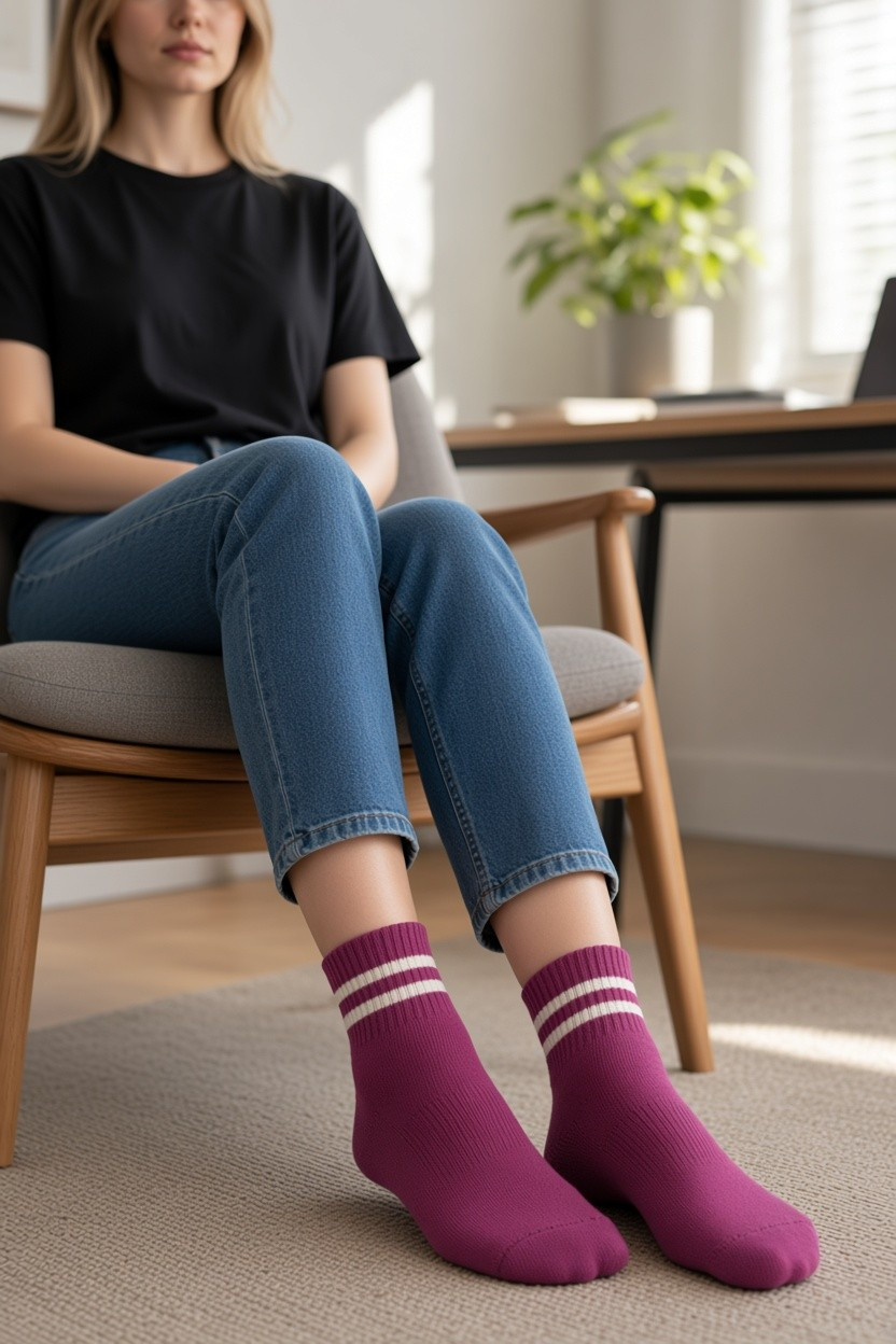 Merino Wool Blend Ankle Socks- Pink