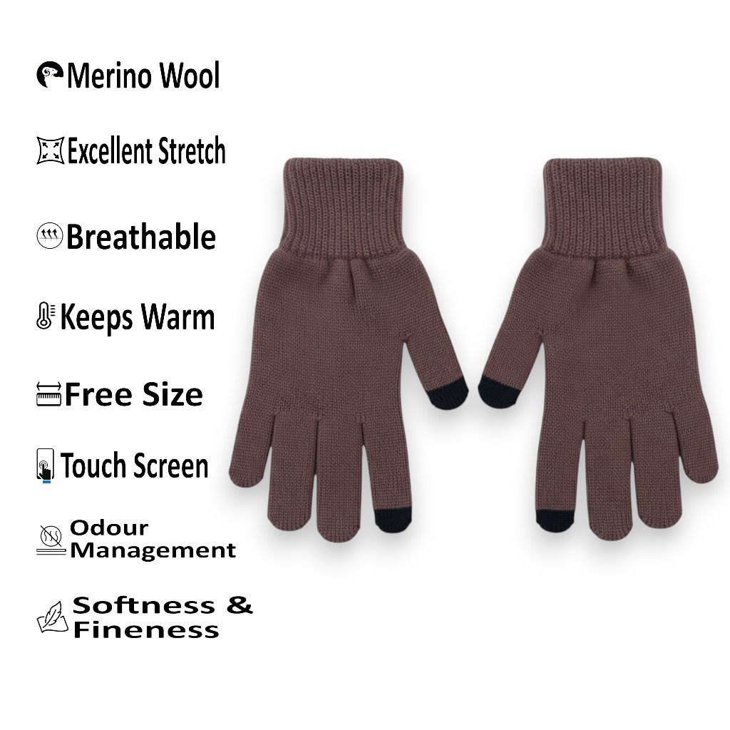 Merino Wool Touch Screen Gloves