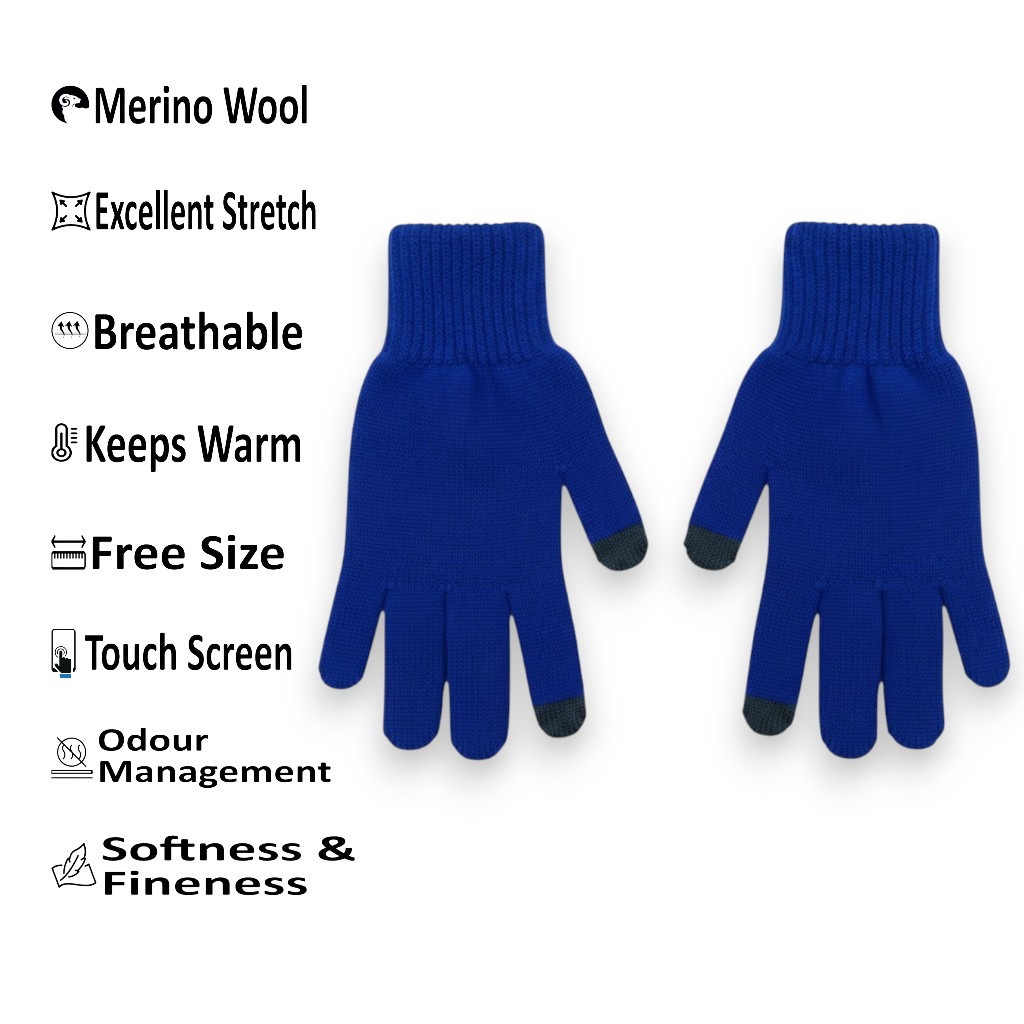 Merino Wool Touch Screen Gloves
