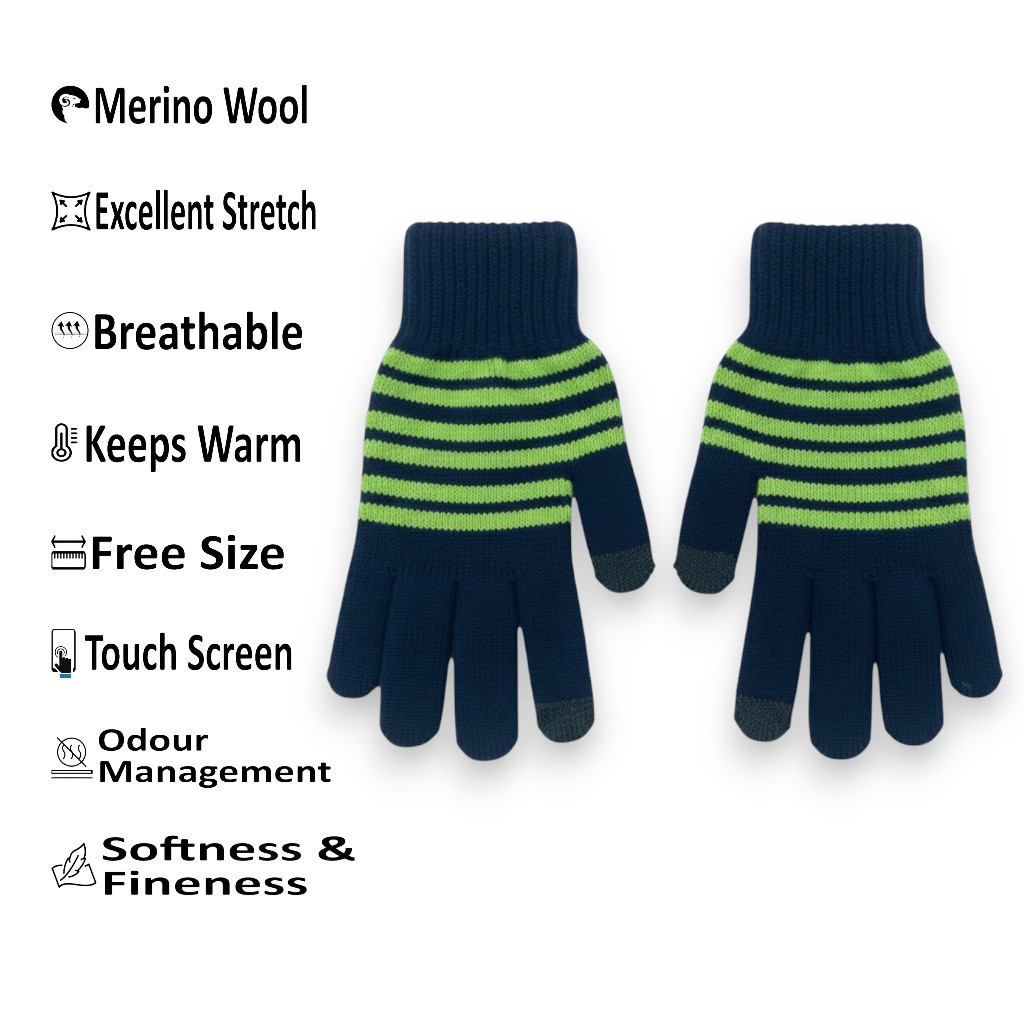 Merino Wool Touch Screen Gloves